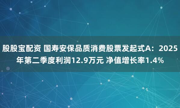 股股宝配资 国寿安保品质消费股票发起式A：2025年第二季度利润12.9万元 净值增长率1.4%