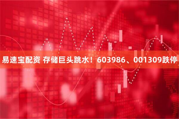 易速宝配资 存储巨头跳水！603986、001309跌停